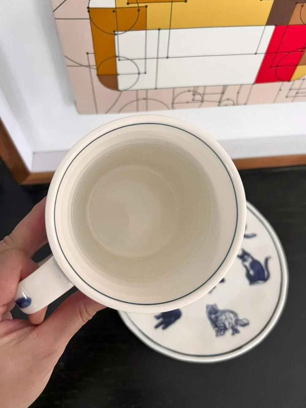 Brand New Anthropologie Molly Hatch Stoneware Cat Mom Mug / Plate Combo